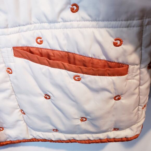 Vintage Givy Embroidered Reversible Quilted Jacket Burnt Orange and Ivory Size M - Picture 7 of 11